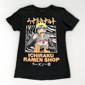 Ichiraku Ramen Shop Men’s Black Short Sleeve T-Shirt Size S‎ Naruto